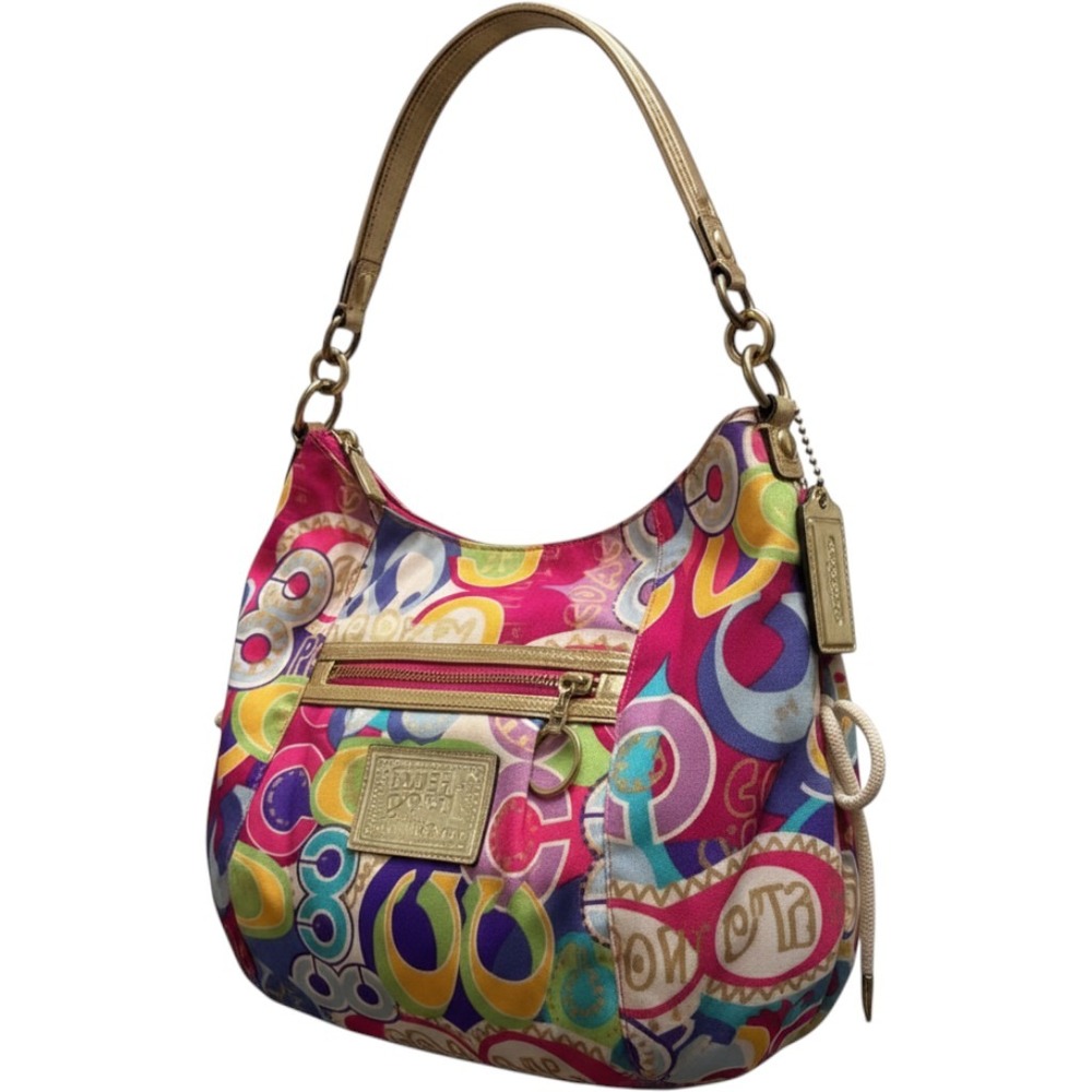 Coach Poppy Storybook Graffiti Glam Tote Bag Multicolor Gold 15296
